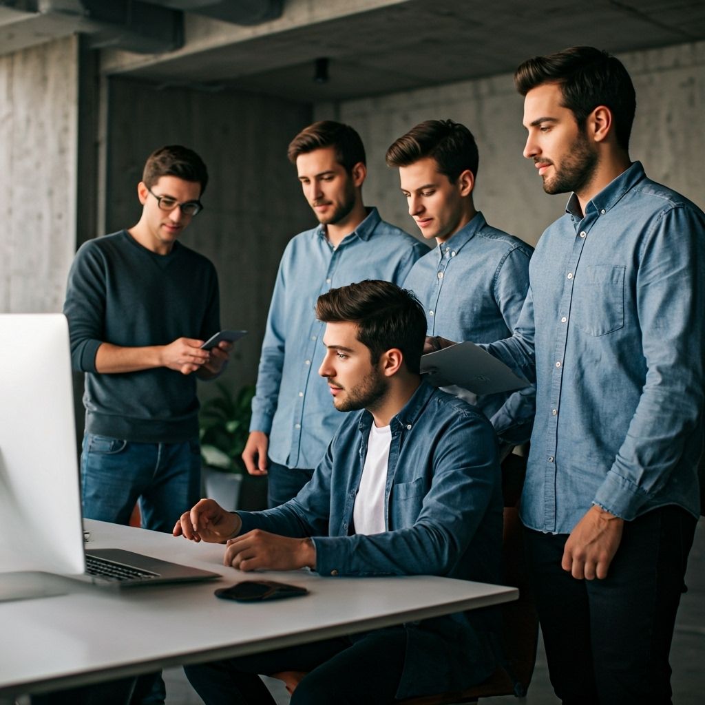 Prits all-male team working together